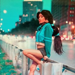 Jasmine themed cropped hoodie